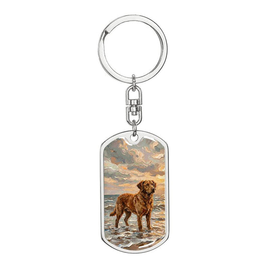 Beach Day - Chesapeake Bay Retriever Dog Tag Keychain
