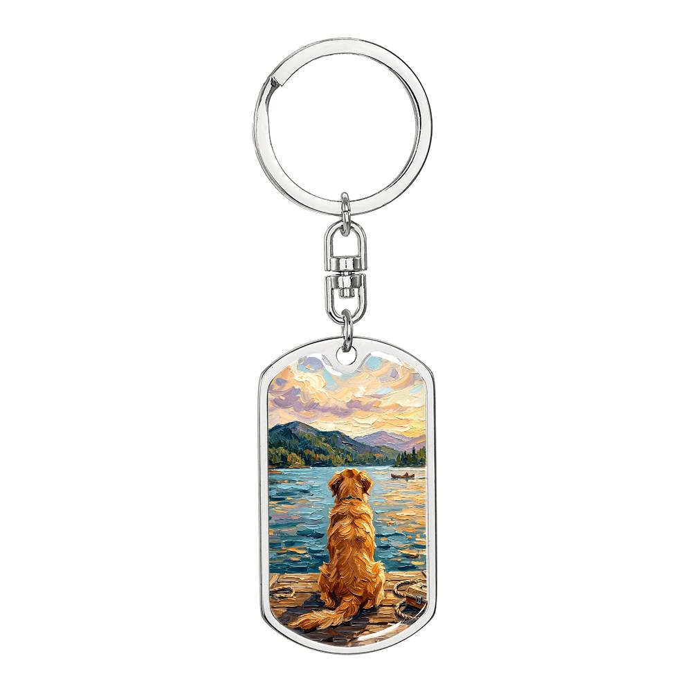 Vacation - Golden Retriever Dog Tag Keychain
