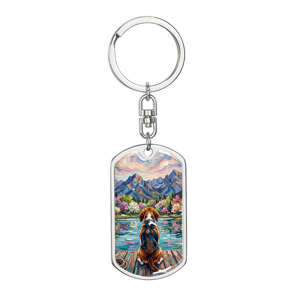 On The Dock - Beagle Dog Tag Keychain