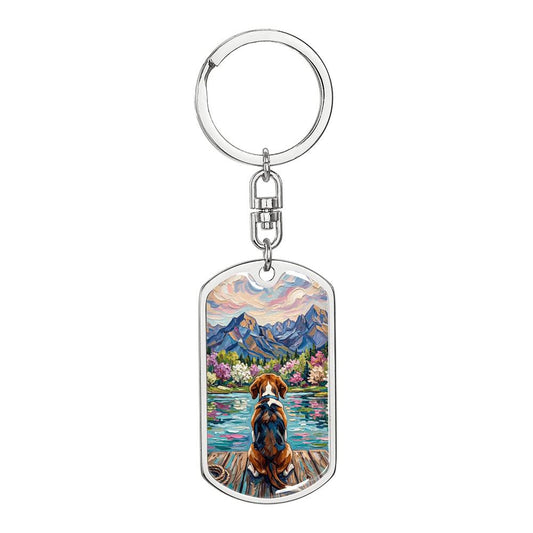 On The Dock - Beagle Dog Tag Keychain