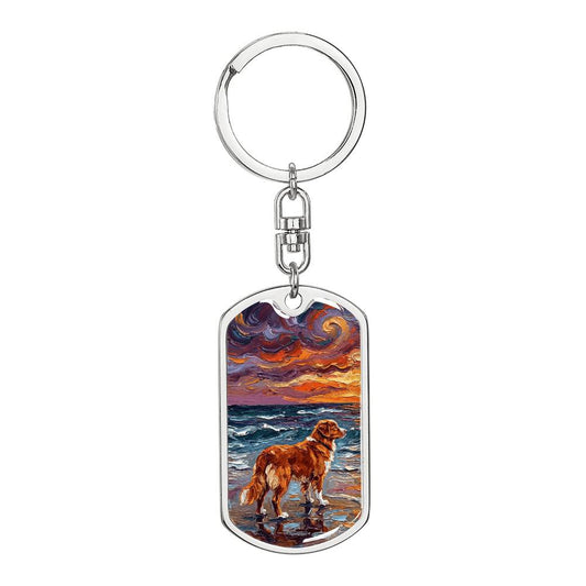 Beach Days - Nova Scotia Duck Tolling Retriever Dog Tag Keychain