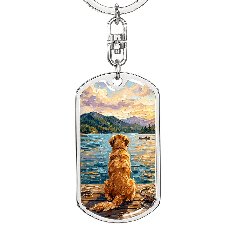 Vacation - Golden Retriever Dog Tag Keychain