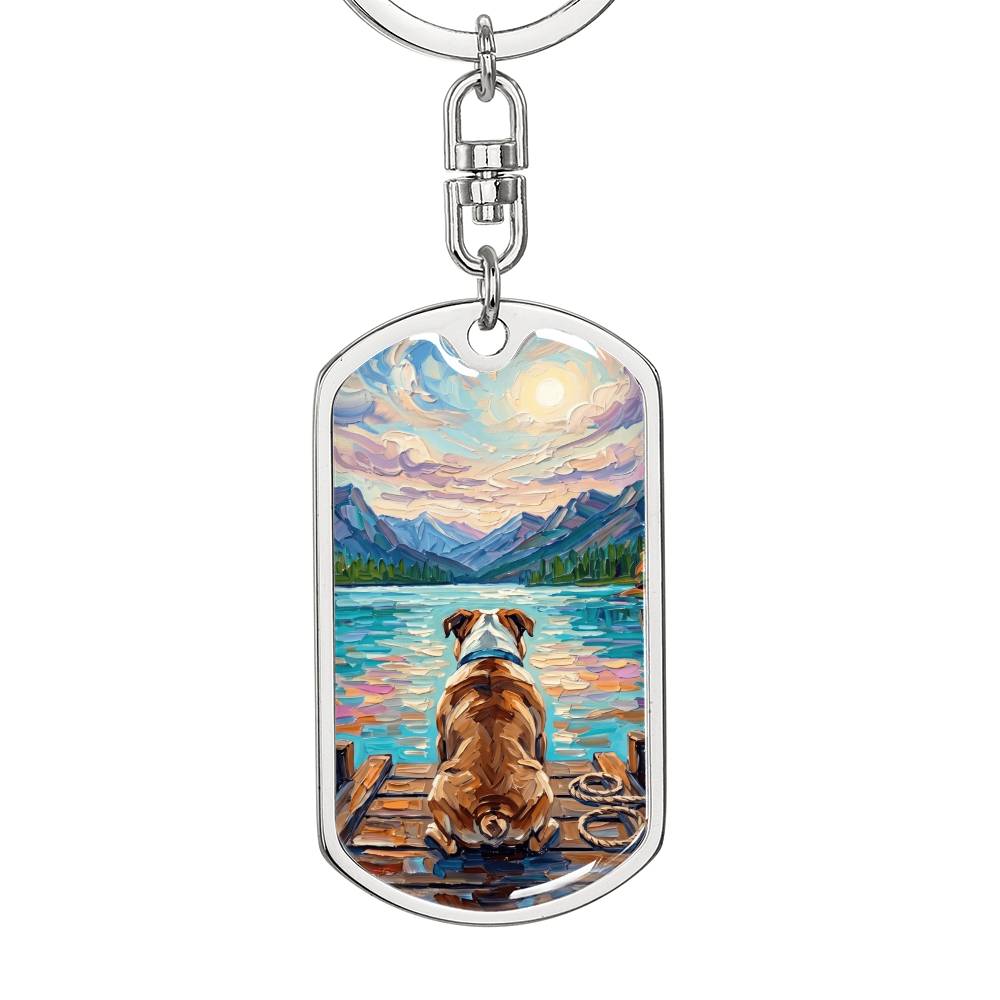 On The Dock - Bulldog Dog Tag Keychain