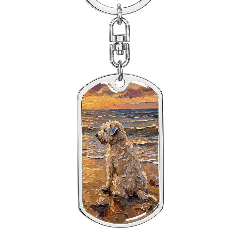 Beach Days - Wheaten Terrier Dog Tag Keychain