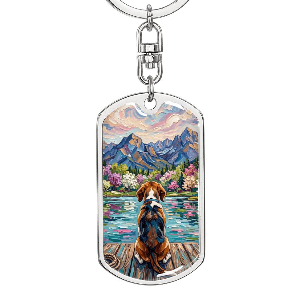 On The Dock - Beagle Dog Tag Keychain