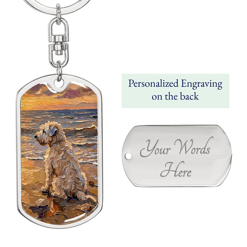 Beach Days - Wheaten Terrier Dog Tag Keychain
