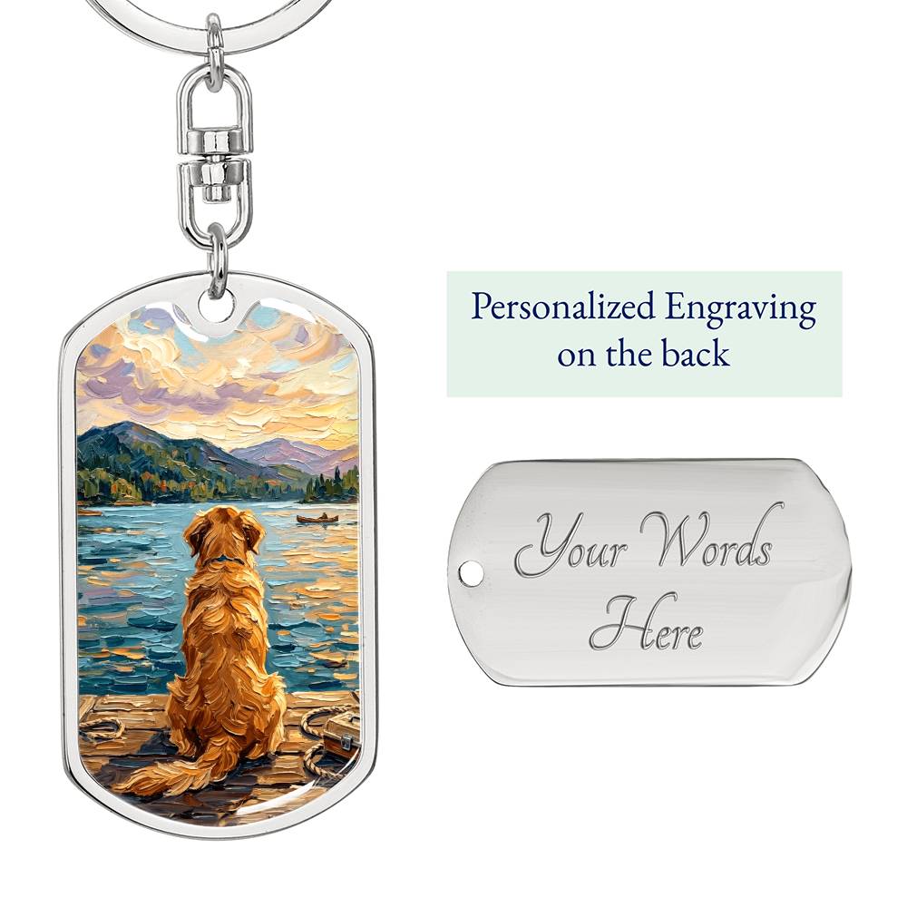 Vacation - Golden Retriever Dog Tag Keychain