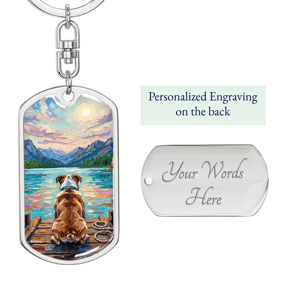 On The Dock - Bulldog Dog Tag Keychain