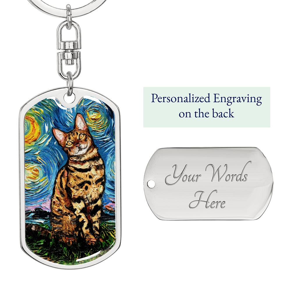 Bengal Dog Tag Keychain