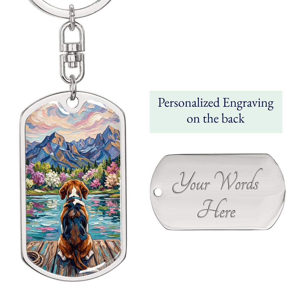 On The Dock - Beagle Dog Tag Keychain