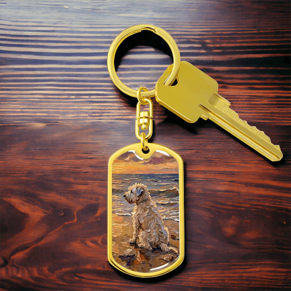 Beach Days - Wheaten Terrier Dog Tag Keychain