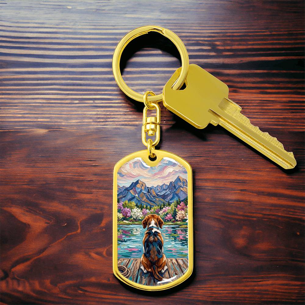 On The Dock - Beagle Dog Tag Keychain