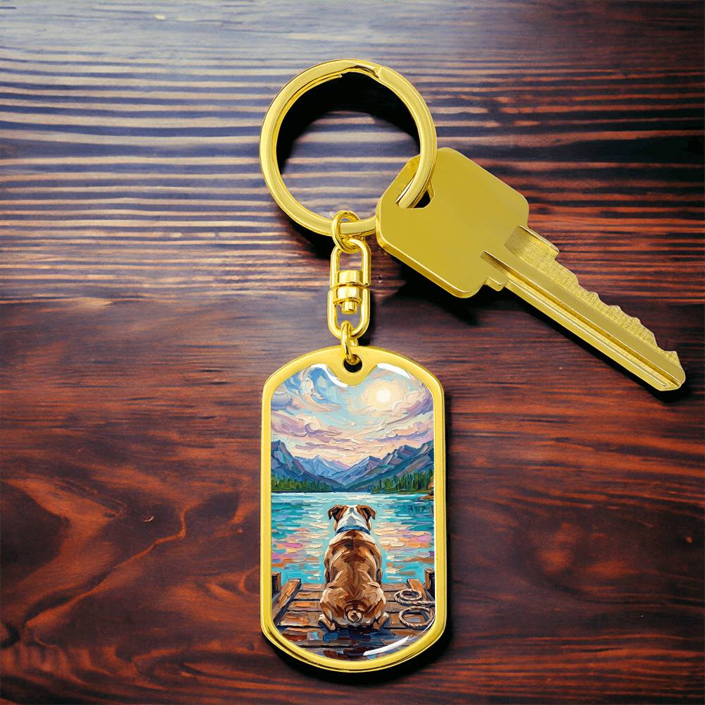 On The Dock - Bulldog Dog Tag Keychain