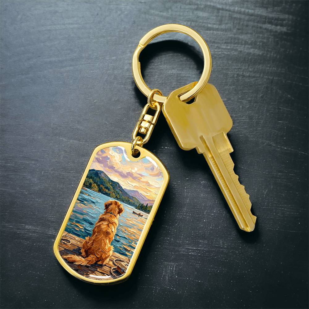 Vacation - Golden Retriever Dog Tag Keychain