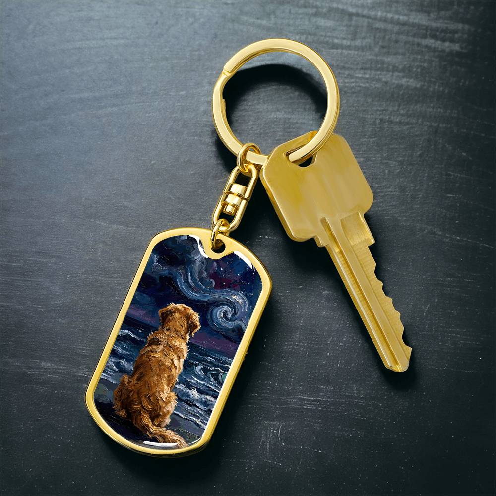 Beach Nights - Golden Retriever Dog Tag Keychain