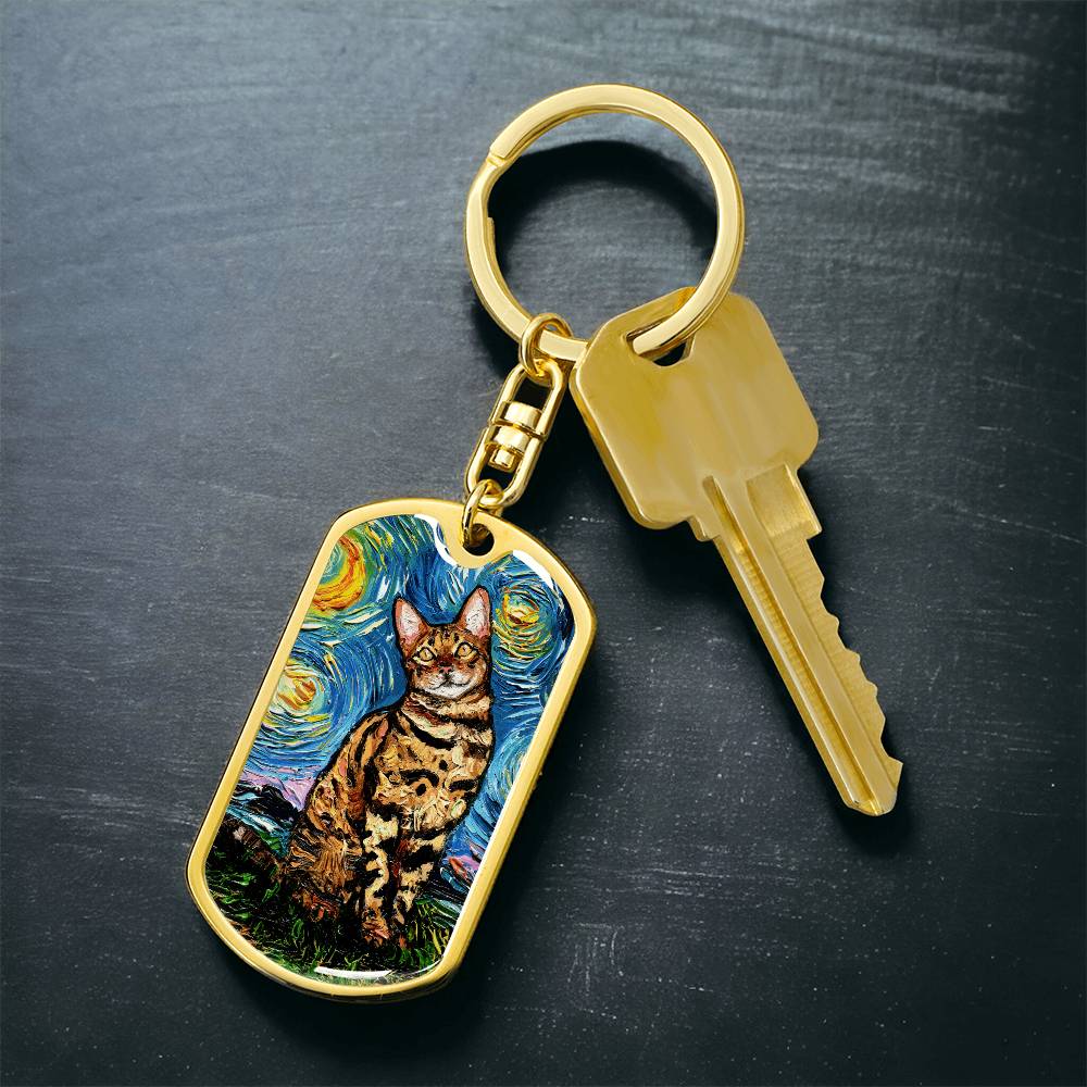 Bengal Dog Tag Keychain