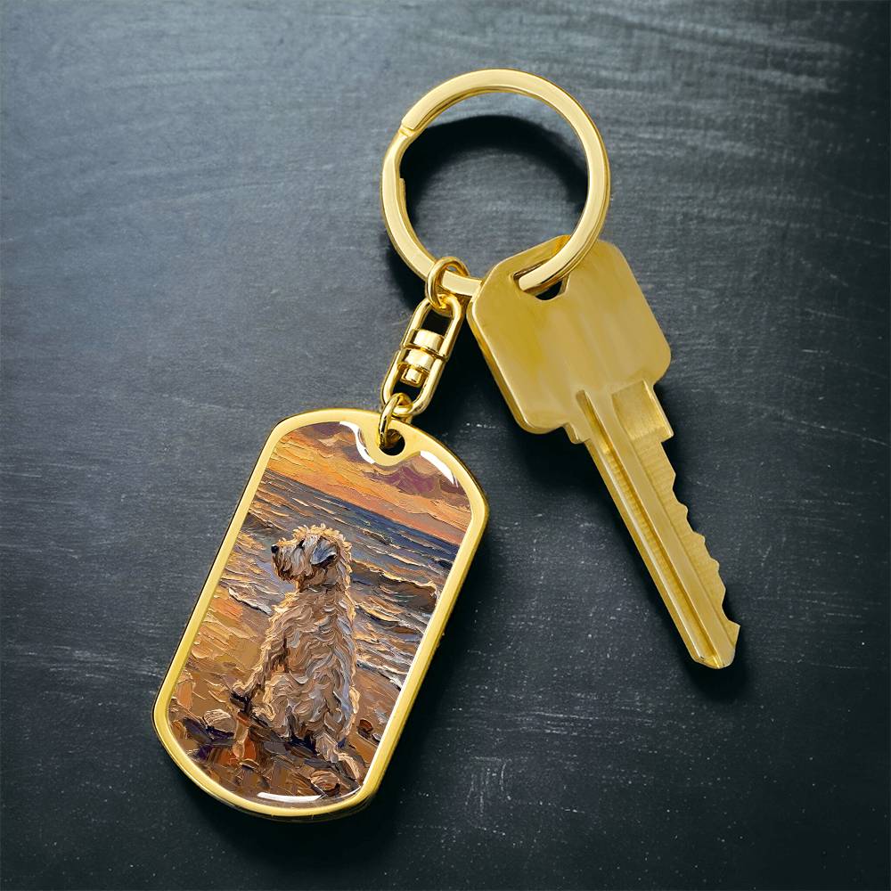 Beach Days - Wheaten Terrier Dog Tag Keychain
