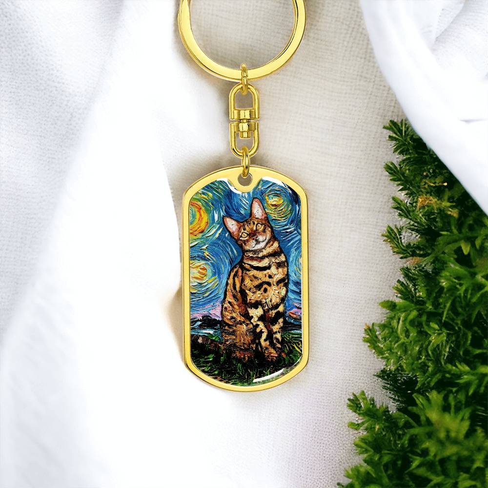 Bengal Dog Tag Keychain