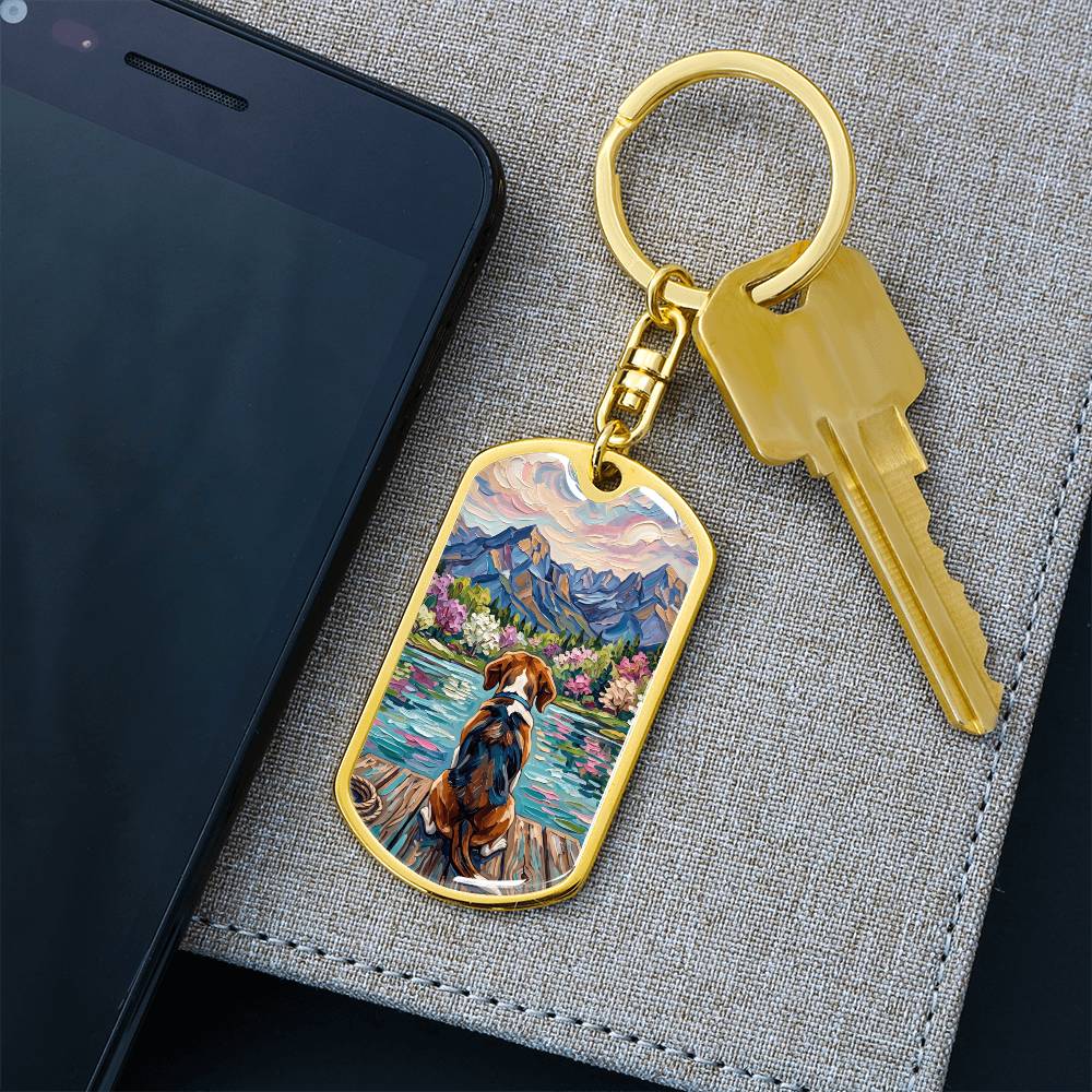 On The Dock - Beagle Dog Tag Keychain