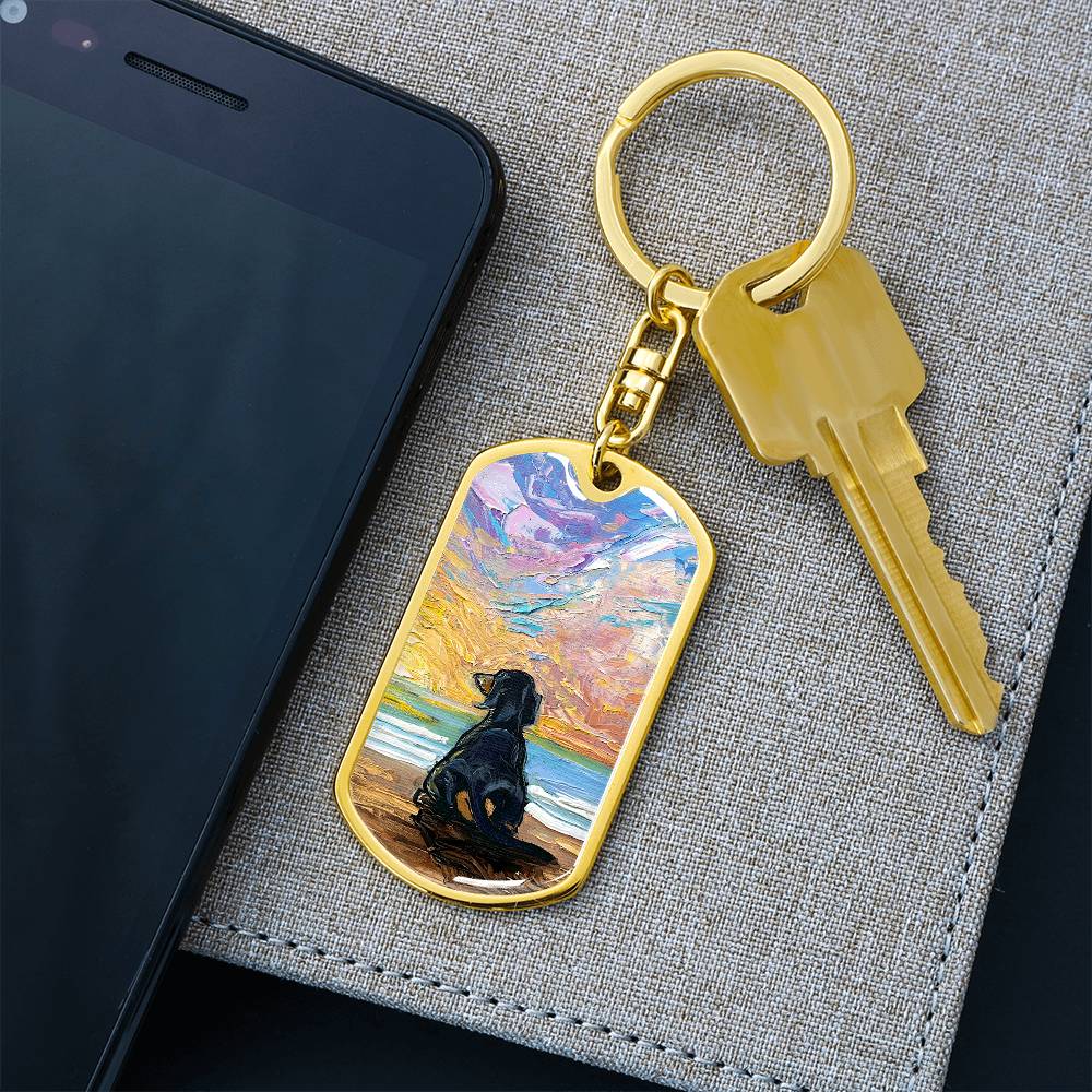 Beach Days - Dachshund Dog Tag Keychain