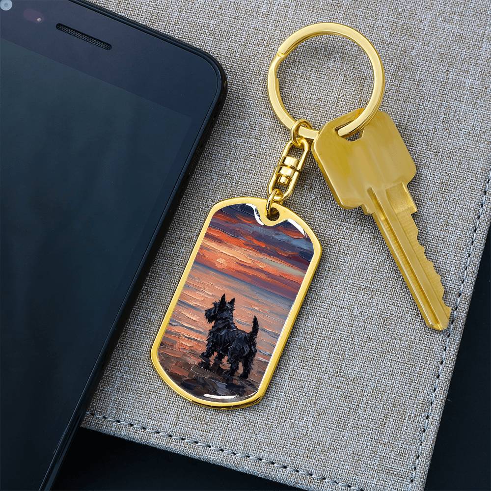 Beach Night - Scotty Dog Tag Keychain