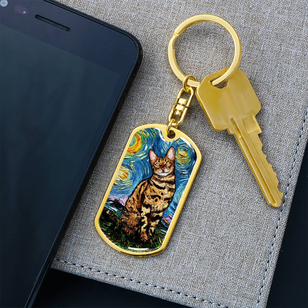 Bengal Dog Tag Keychain