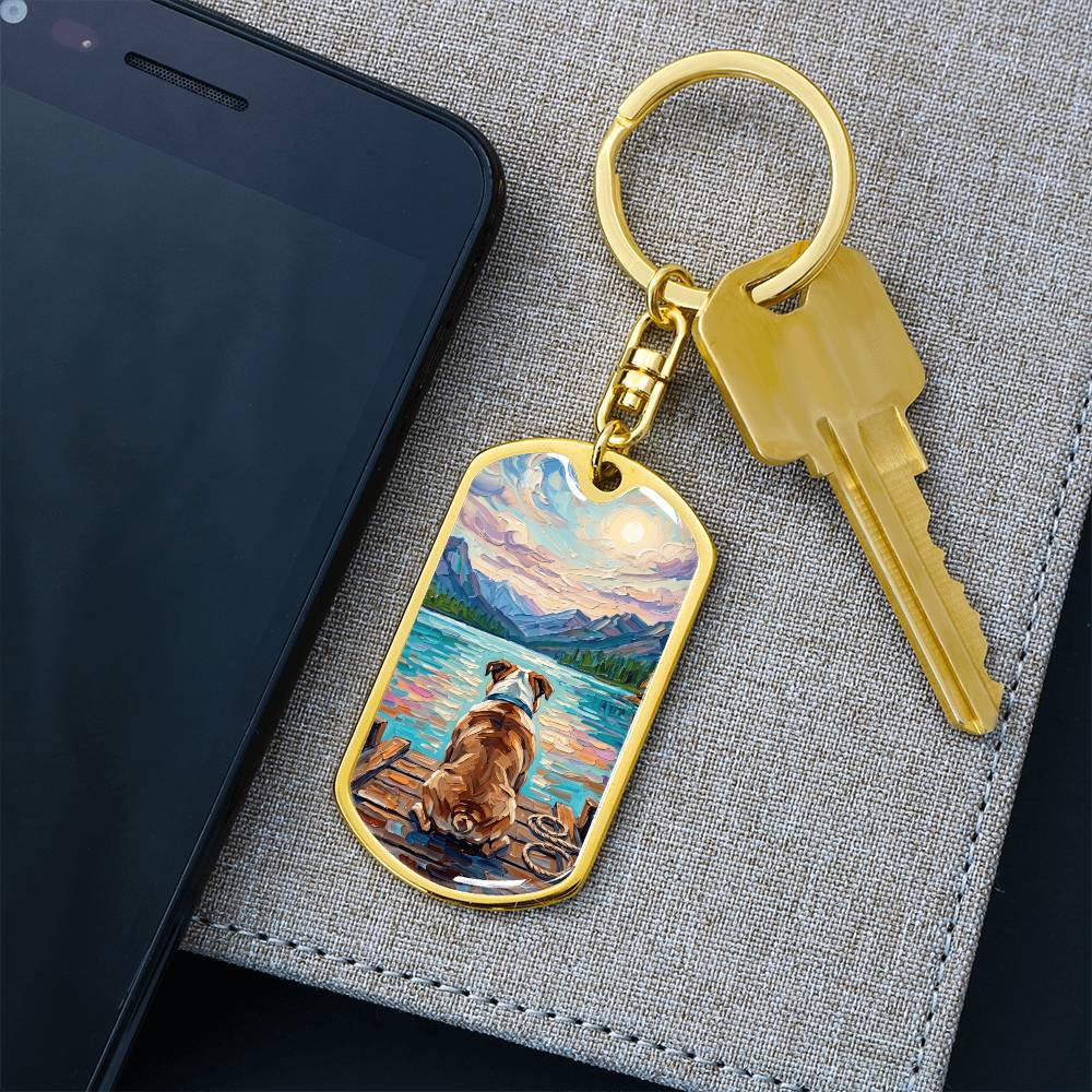 On The Dock - Bulldog Dog Tag Keychain