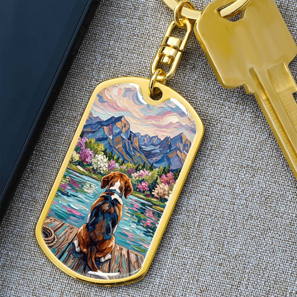 On The Dock - Beagle Dog Tag Keychain