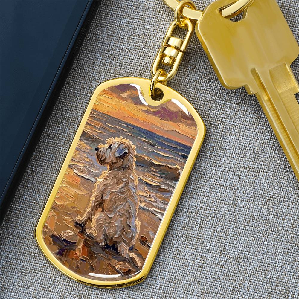 Beach Days - Wheaten Terrier Dog Tag Keychain