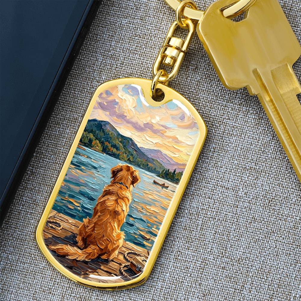 Vacation - Golden Retriever Dog Tag Keychain
