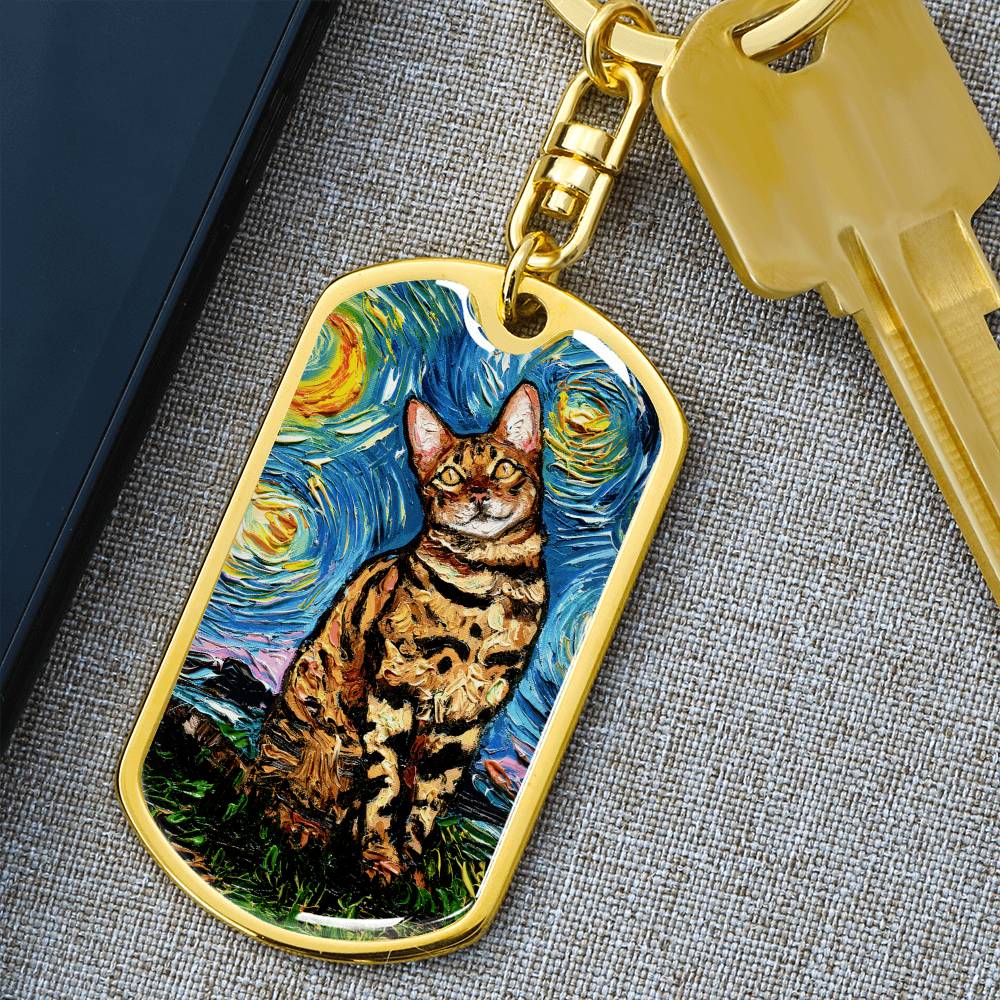 Bengal Dog Tag Keychain