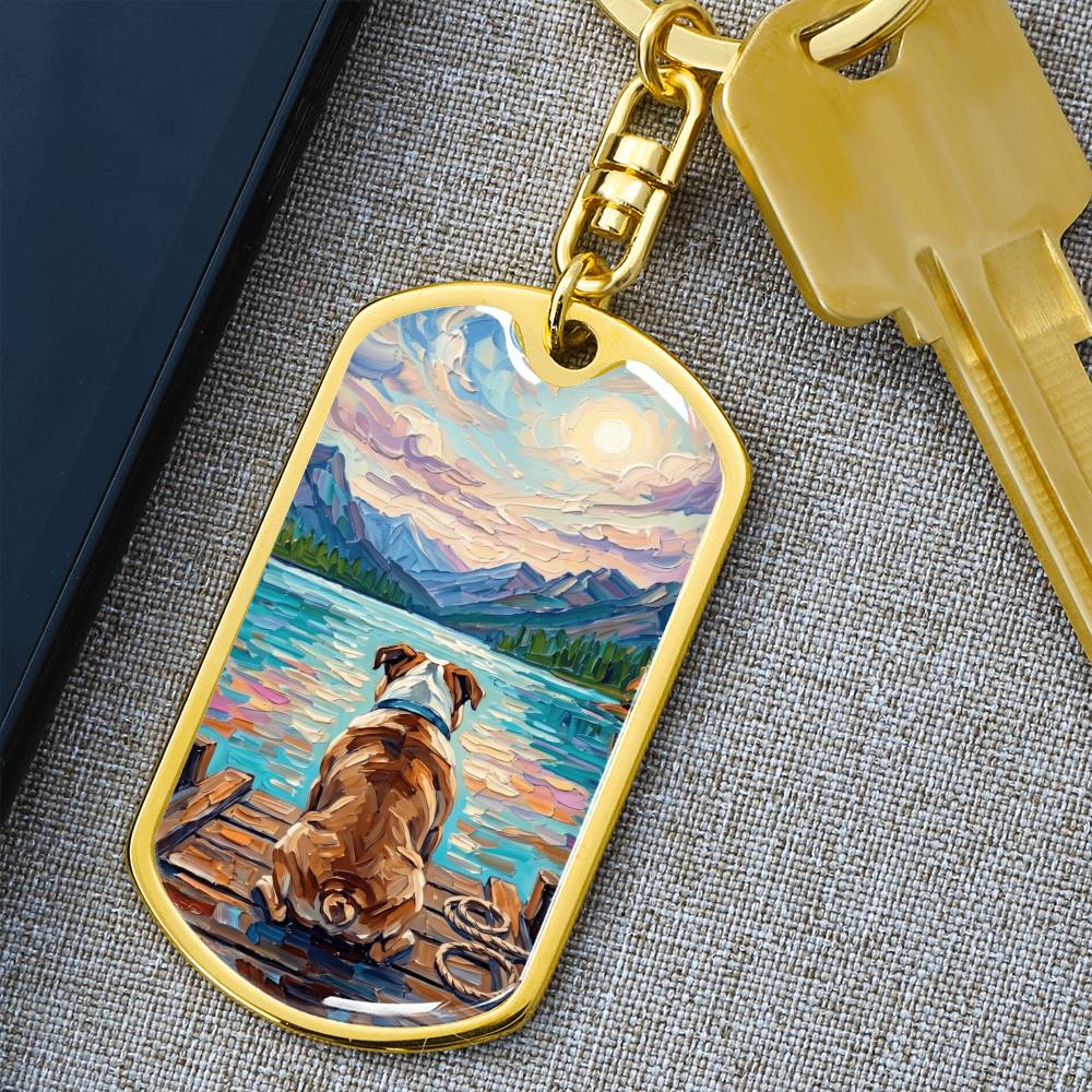 On The Dock - Bulldog Dog Tag Keychain