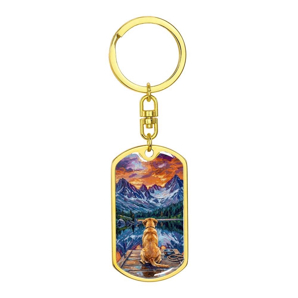 On The Dock - Golden Retriever Dog Tag Keychain