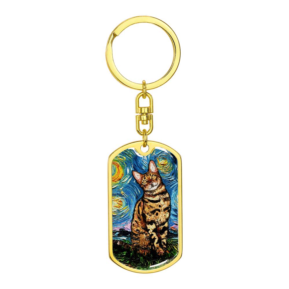 Bengal Dog Tag Keychain
