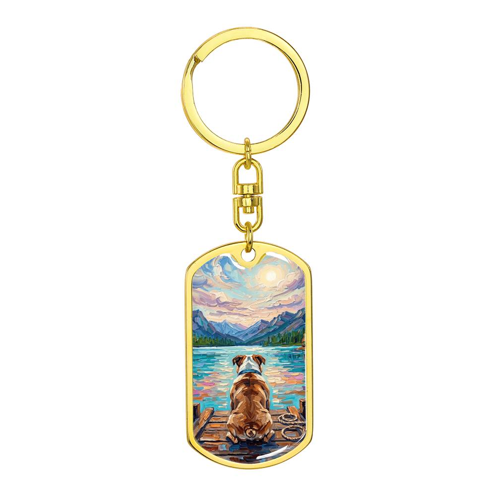 On The Dock - Bulldog Dog Tag Keychain