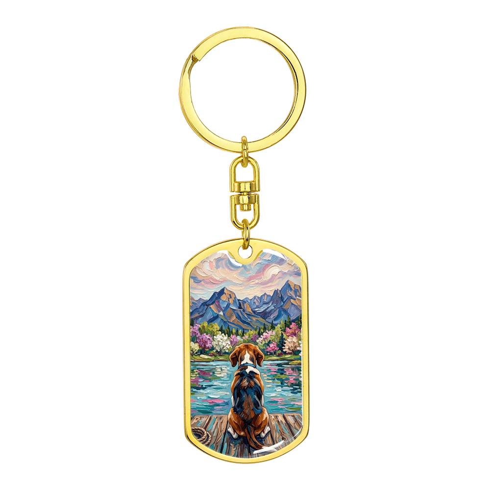 On The Dock - Beagle Dog Tag Keychain