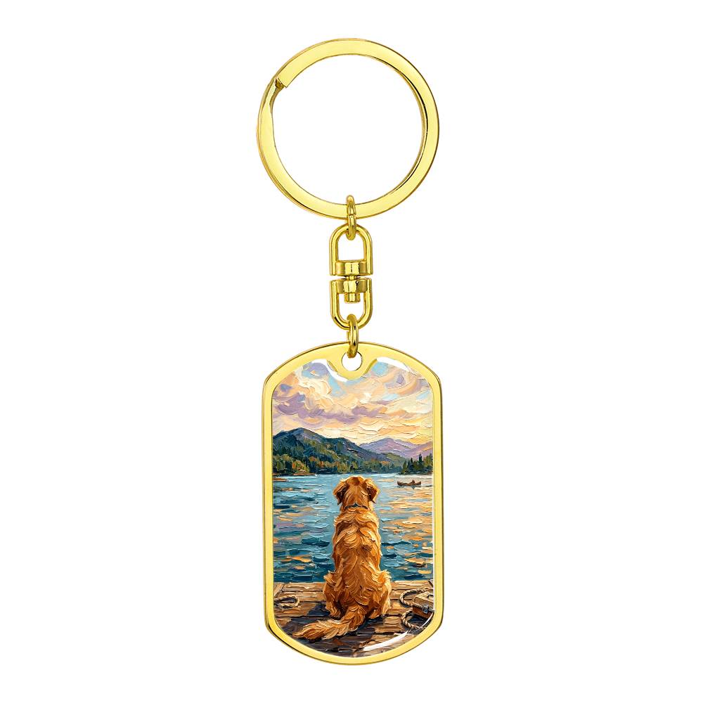 Vacation - Golden Retriever Dog Tag Keychain