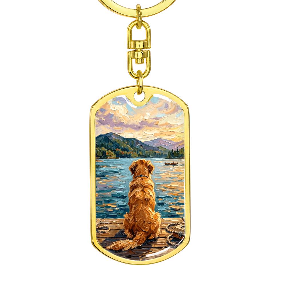 Vacation - Golden Retriever Dog Tag Keychain