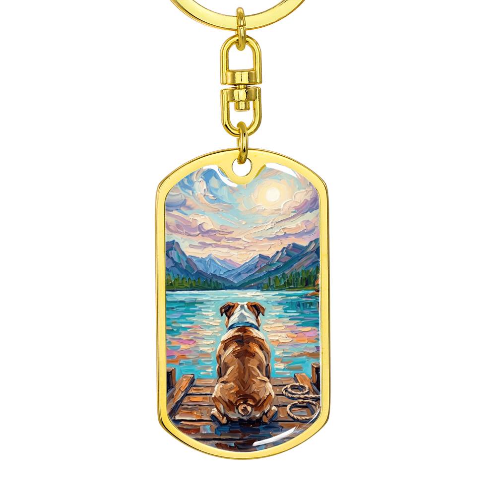 On The Dock - Bulldog Dog Tag Keychain