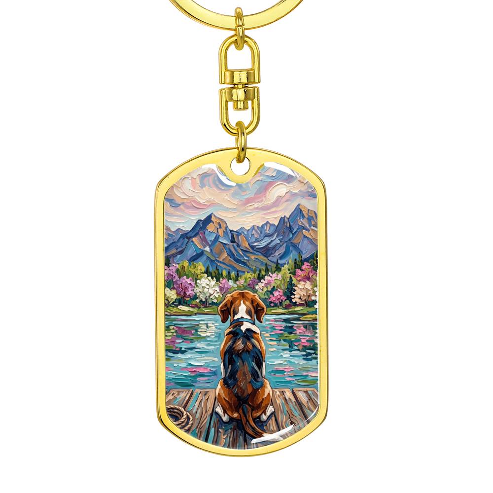 On The Dock - Beagle Dog Tag Keychain