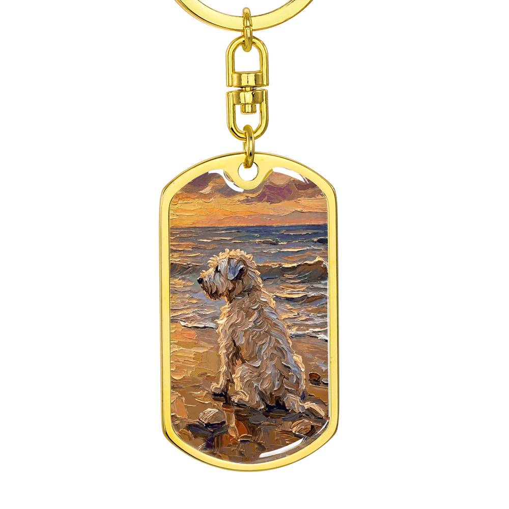 Beach Days - Wheaten Terrier Dog Tag Keychain