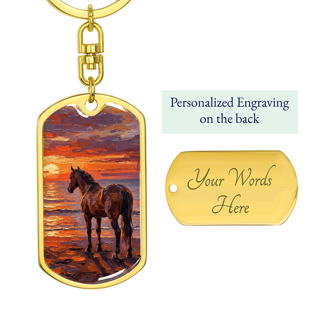 Sunset - Chocolate Mare Dog Tag Keychain