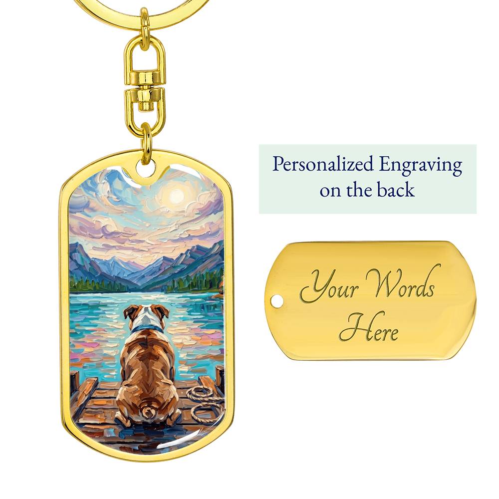 On The Dock - Bulldog Dog Tag Keychain