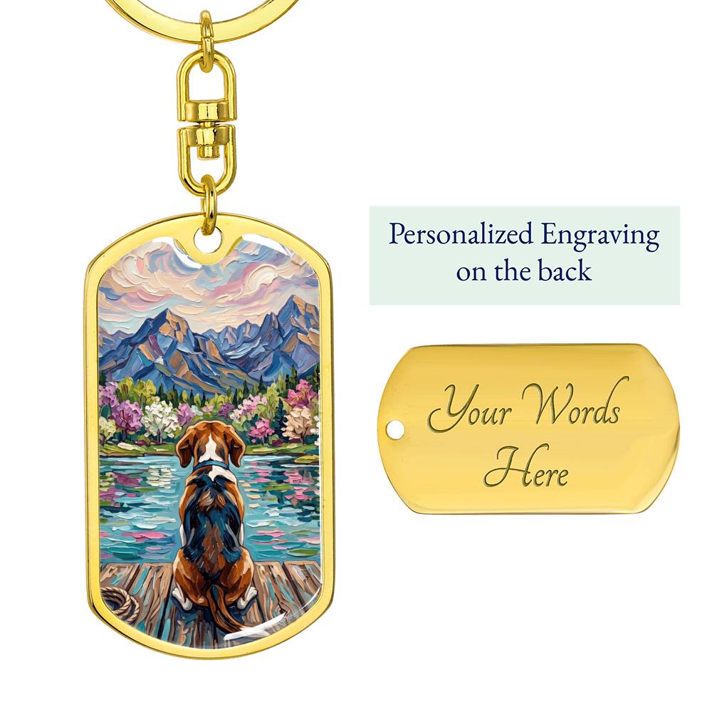On The Dock - Beagle Dog Tag Keychain