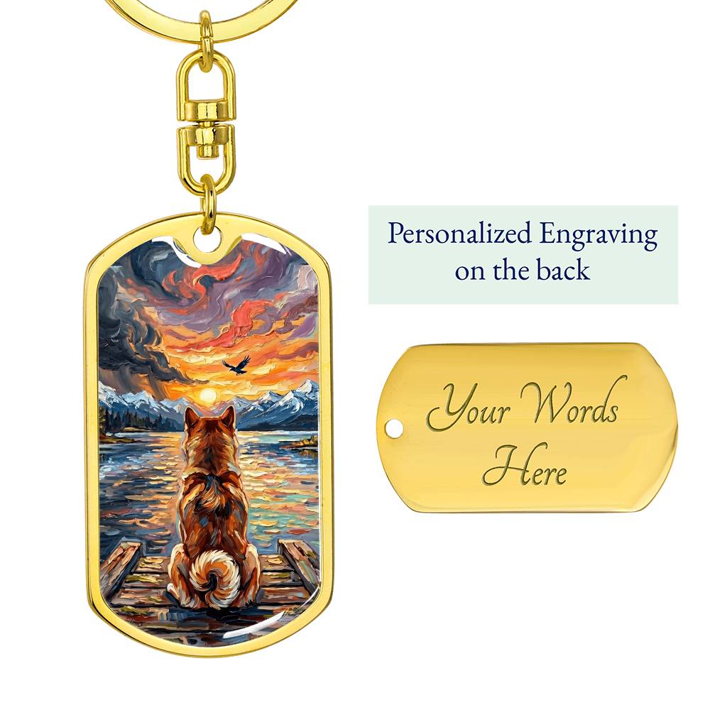 On The Dock - Shiba Inu Dog Tag Keychain