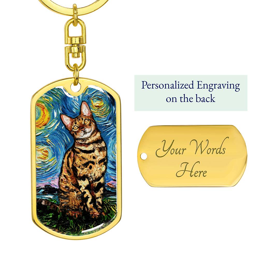 Bengal Dog Tag Keychain