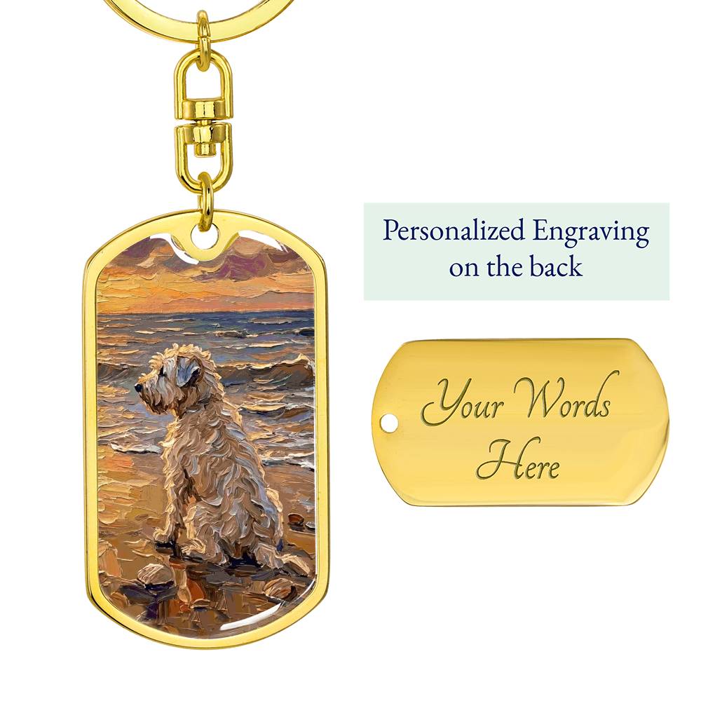 Beach Days - Wheaten Terrier Dog Tag Keychain
