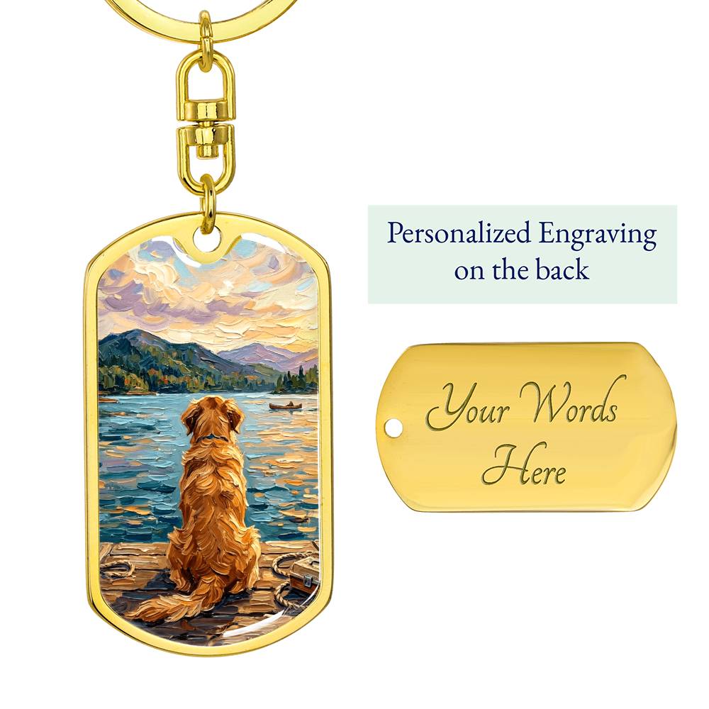 Vacation - Golden Retriever Dog Tag Keychain