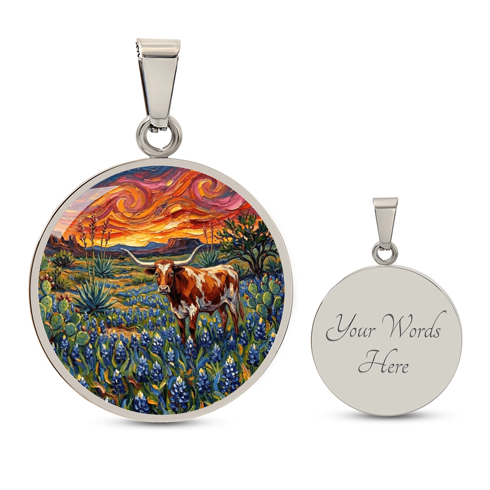 Texas Night Round Necklace