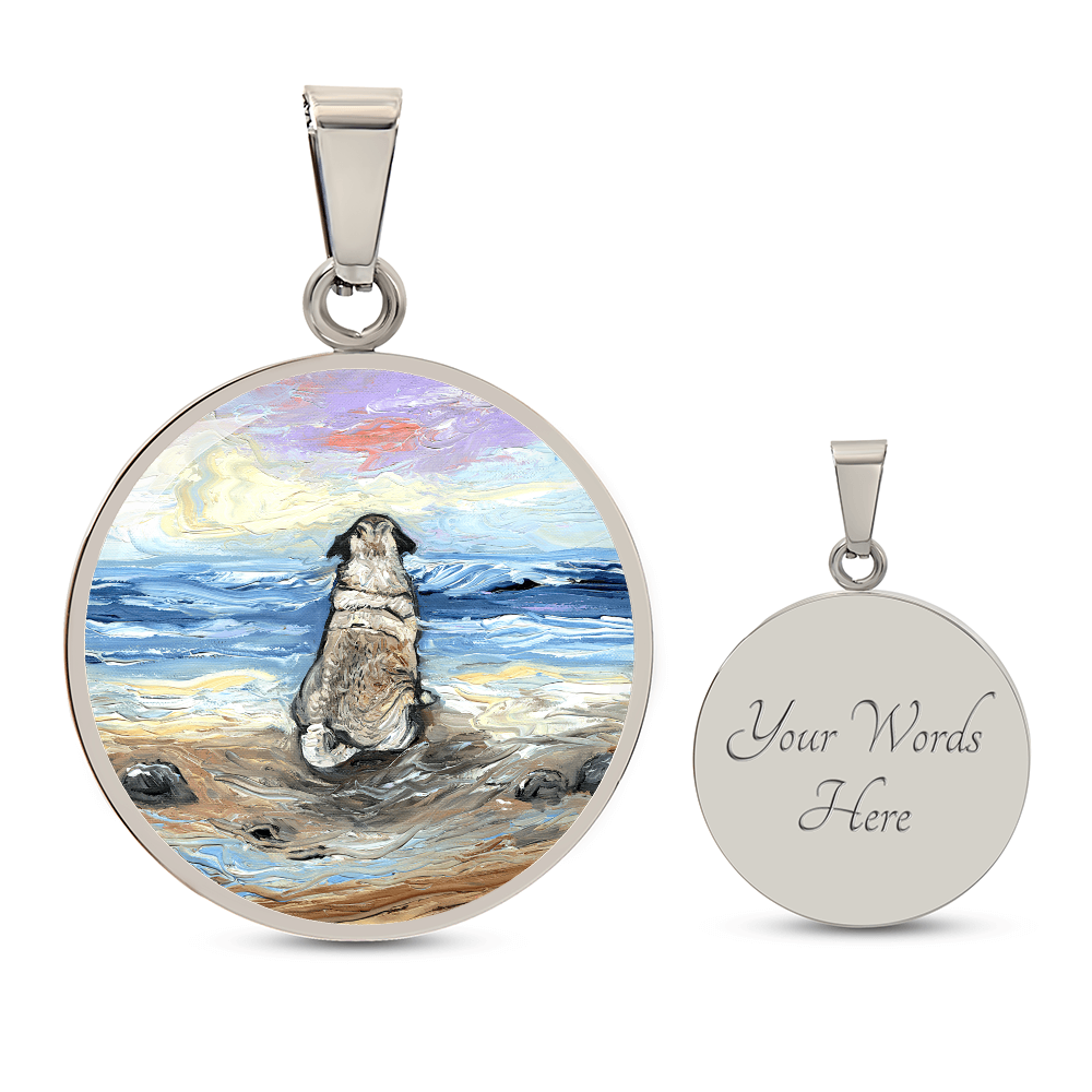 Beach Days - Pug Starry Night Round Necklace